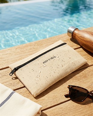 Termal Yalıtımlı Jüt Keten Makyaj Çantası 22 x 14 cm