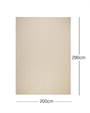 Yıkanabilir Jüt Görünümlü Krem Renk Hasır Desenli Halı Kilim 200 x 290 cm