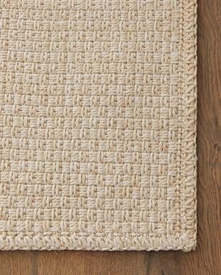 Yıkanabilir Jüt Görünümlü Krem Renk Hasır Desenli Halı Kilim 200 x 290 cm
