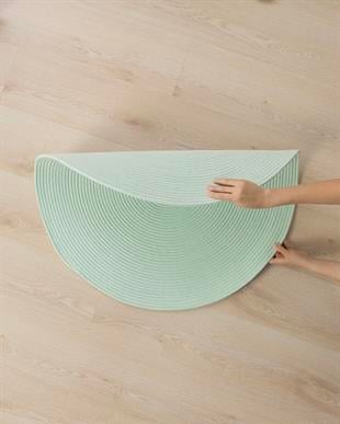 Yıkanabilir Mint Kırçıllı Pamuklu Halı Kilim Ø 80 cm
