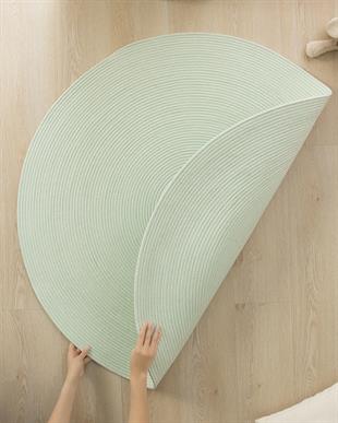 Yıkanabilir Mint Kırçıllı Pamuklu Halı Kilim Ø 120 cm