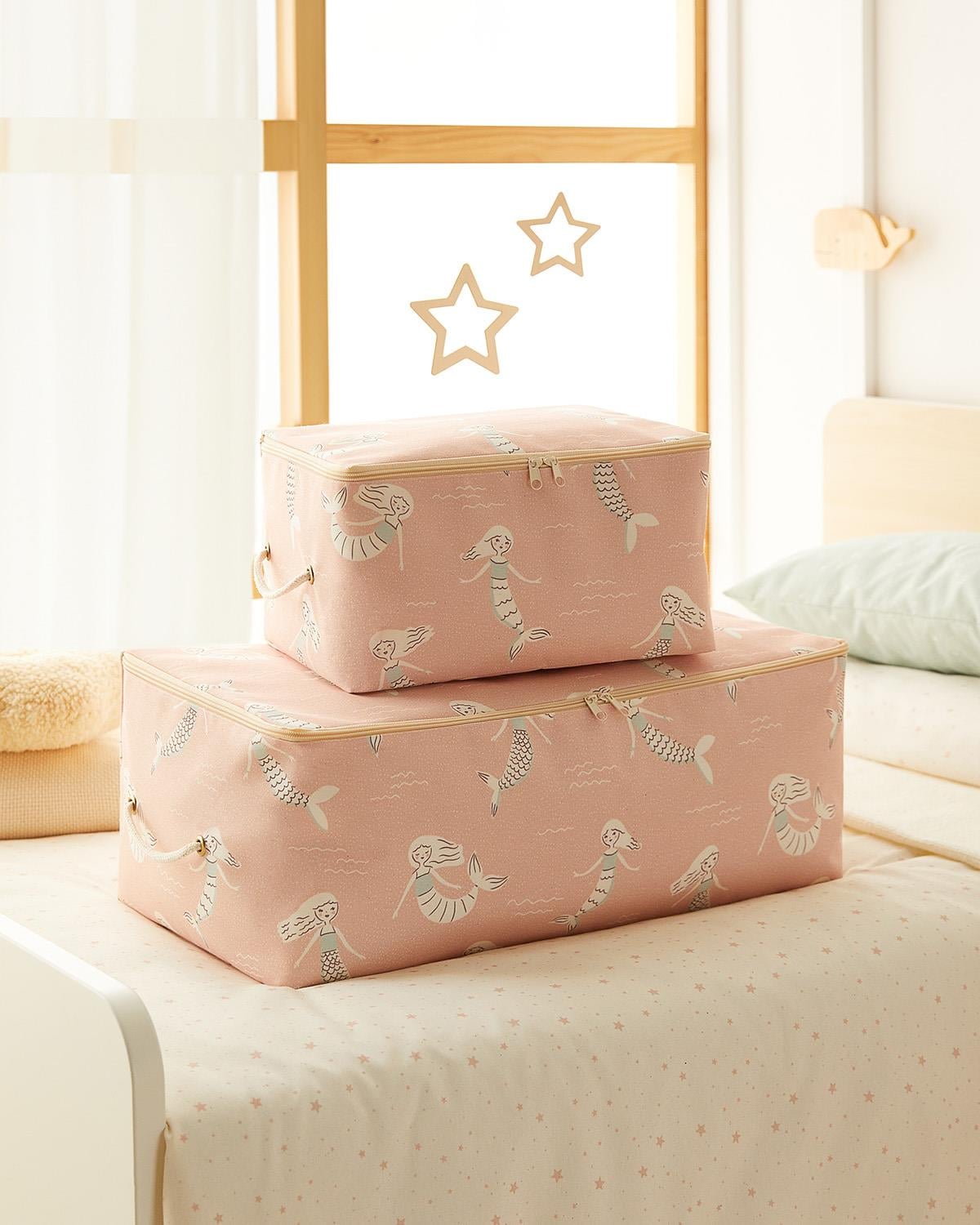  2'li Çocuk Odası Deniz Kızı Hurç Set 1 Adet 30 x 22 x 18 / 1 Adet 52 x 28 x 21 cm