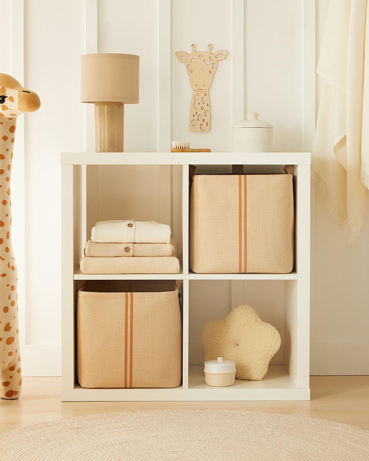 2'li Çocuk Odası Jüt Keten Kumaş Sepet Set 30 x 30 x 30 cm