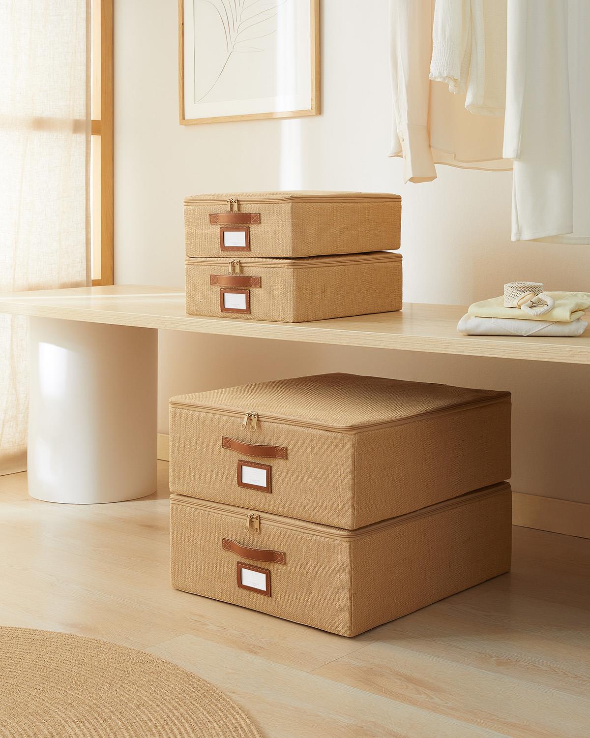 4'lü Jüt Destekli Hurç Set 2 Adet 31 x 38 x 12 + 45 x 55 x 18 cm