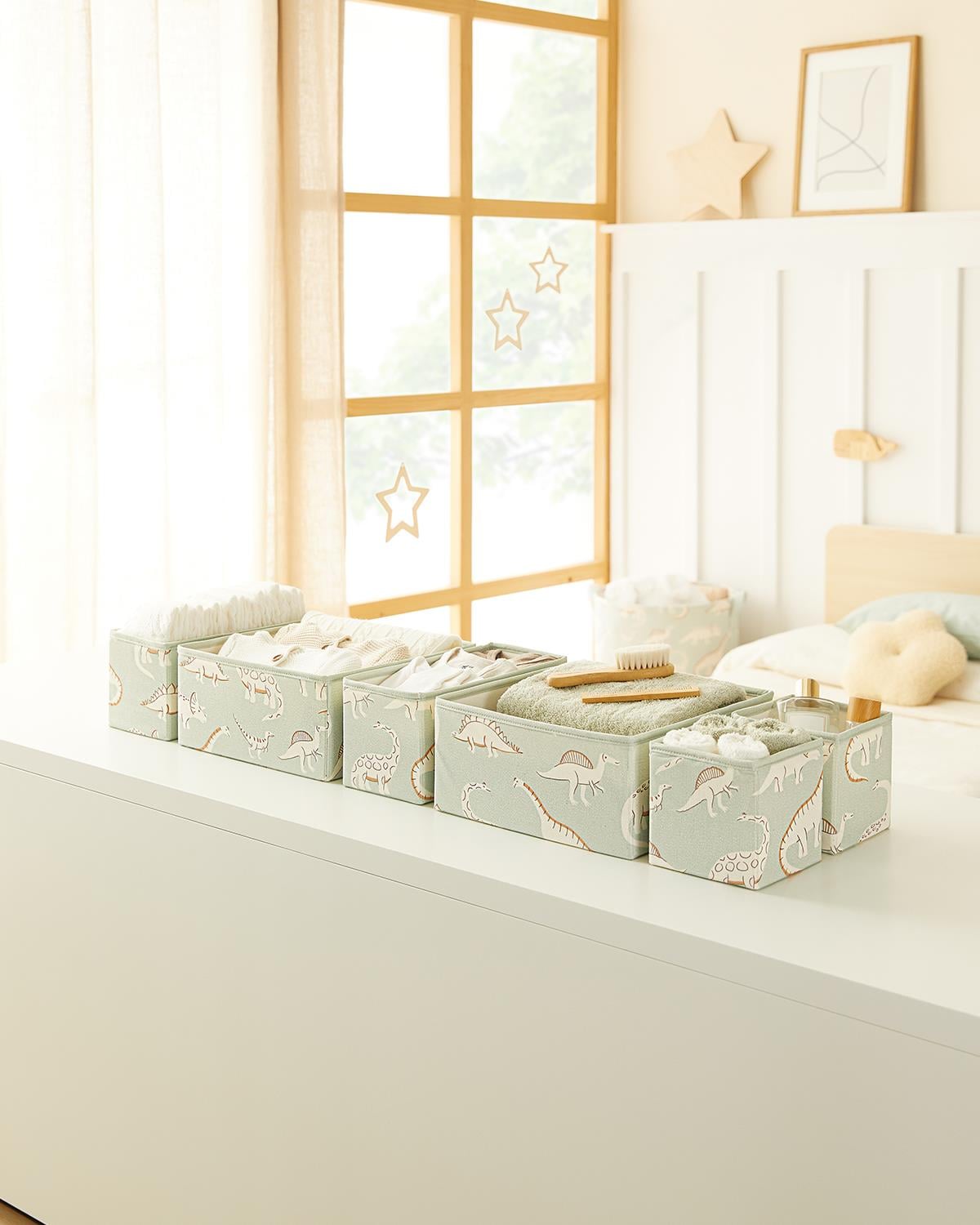 6'lı Çocuk Odası Dinozor Çekmece İçi Düzenleyici Kutu 