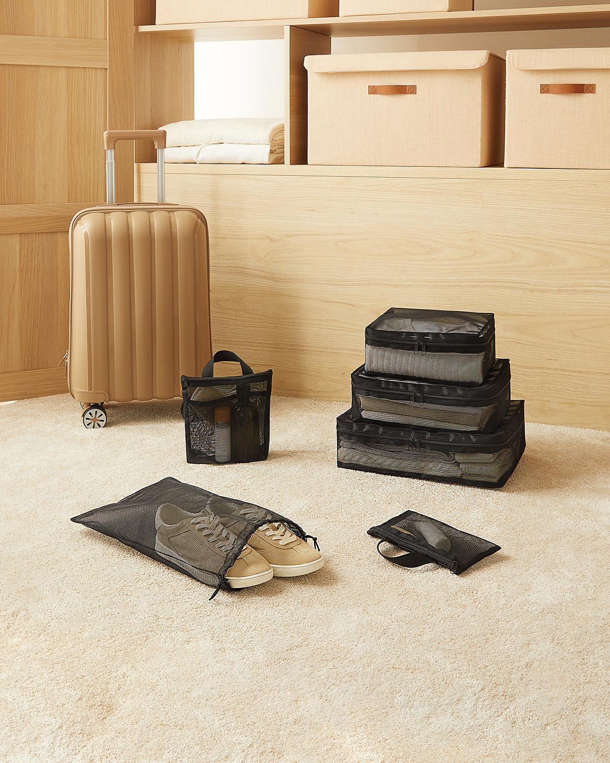 6'lı Siyah Renk File Bavul İçi Düzenleyici Set