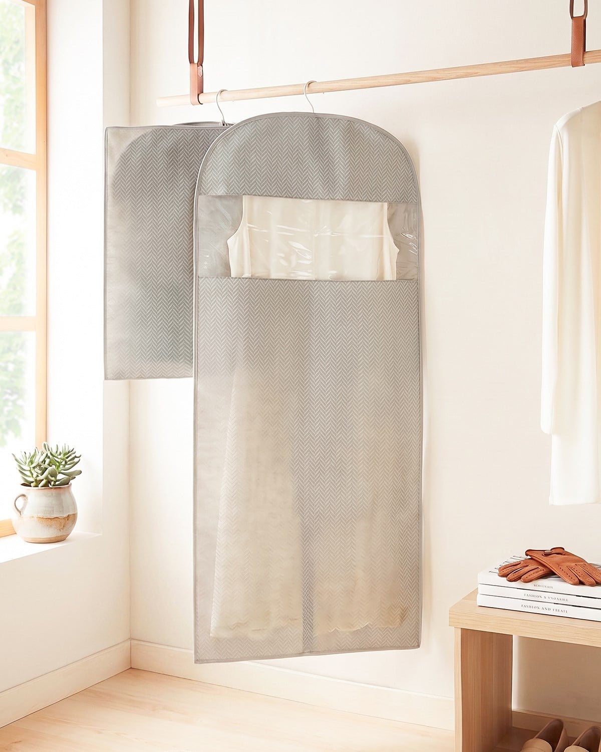 Gri Balıksırtı Elbise Kılıfı 60 x 135 cm