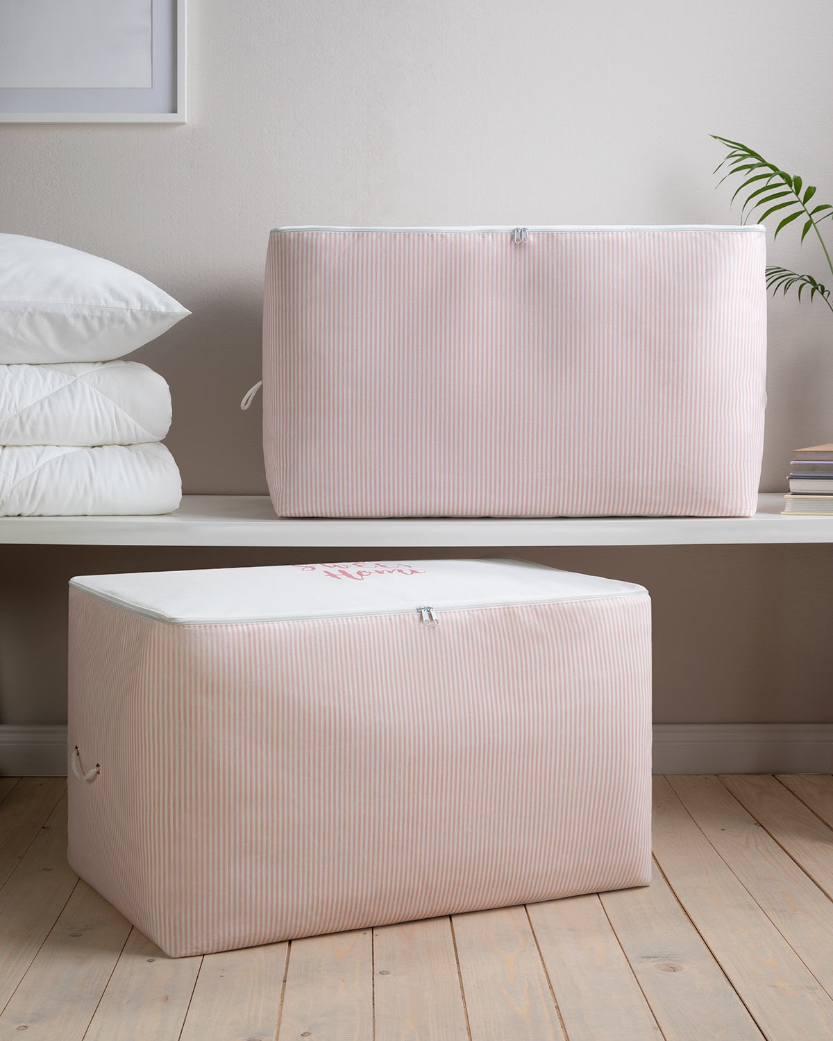 OCEAN HOME 2'li Pembe Çizgili Hurç Set 