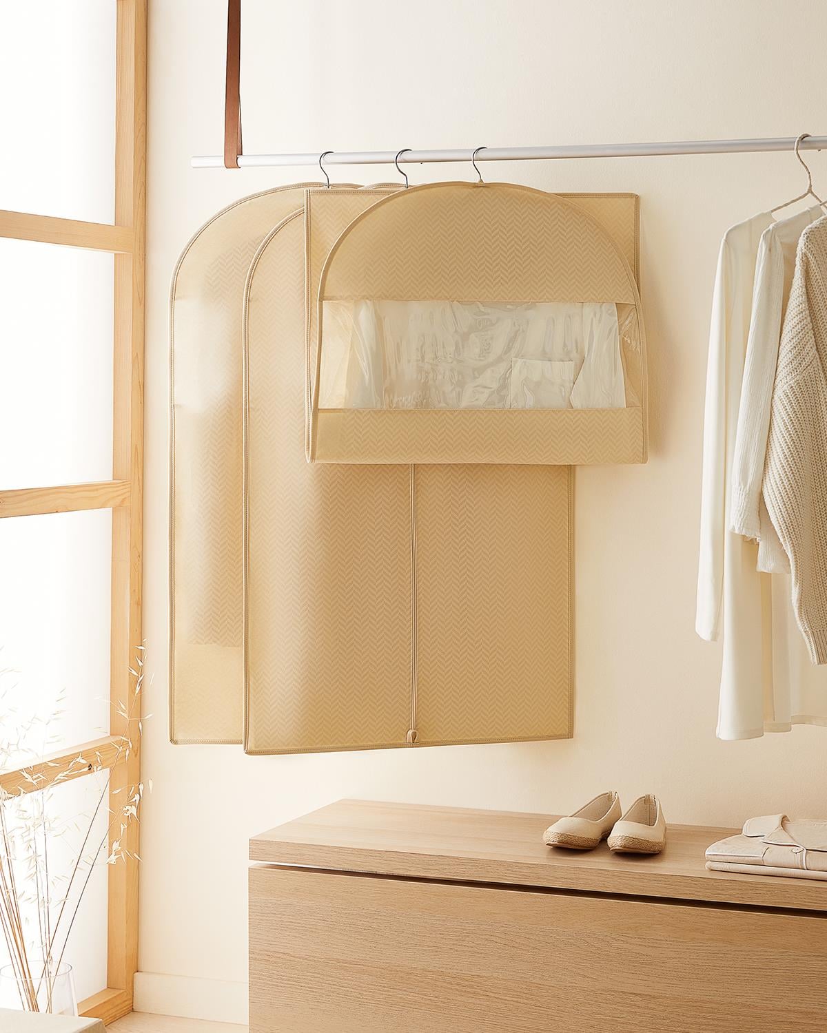 Ocean Home Textile 3'lü Bej Balıksırtı Elbise Kılıfı Set