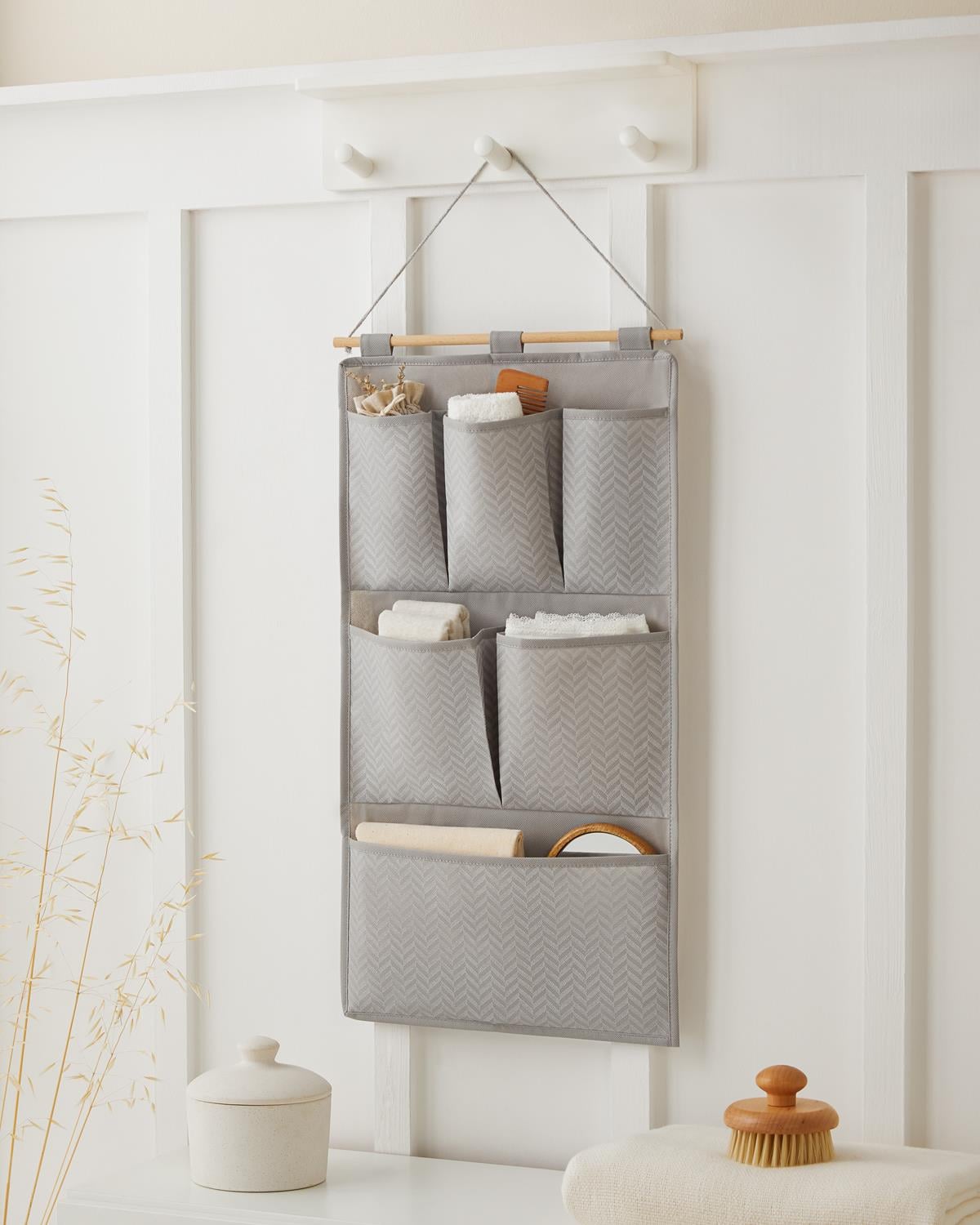 Ocean Home Textile Gri Balıksırtı Duvar Tipi Düzenleyici 35 x 65 cm