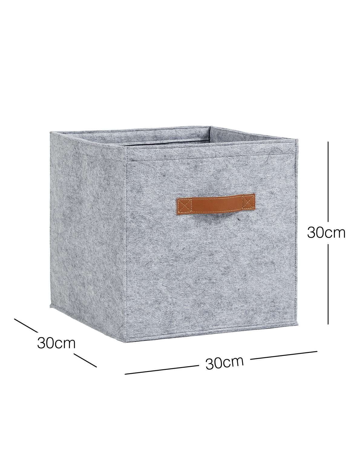 Gri renk ke e kutu 30 x 30 x 30 cm ocean home textile