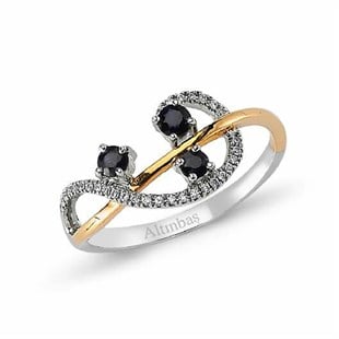 0.05 Karat Pırlanta Safir Yüzük