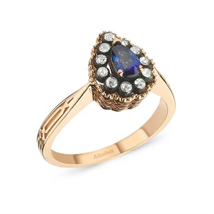 0.14 Karat Elmas Safir Yüzük