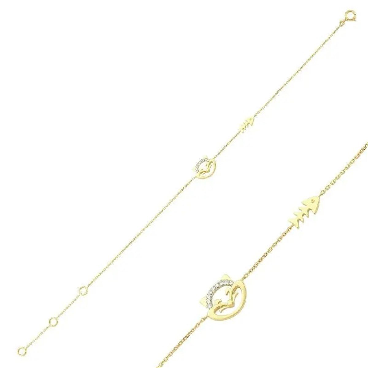 0.02 Karat Pırlanta Balık Bileklik