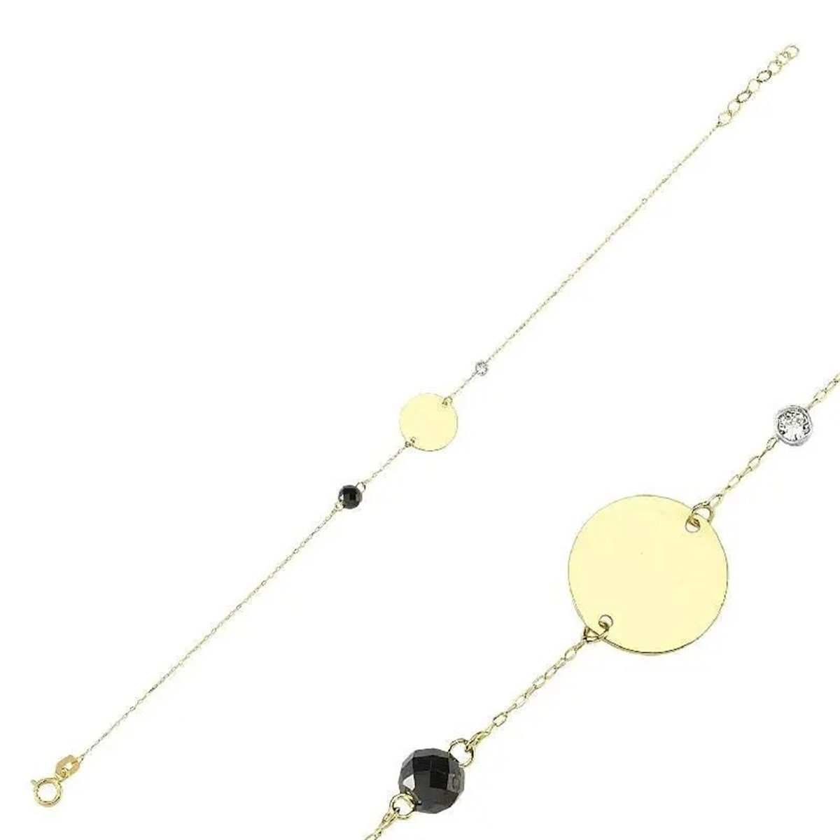 0.02 Karat Pırlanta Plaka Bileklik