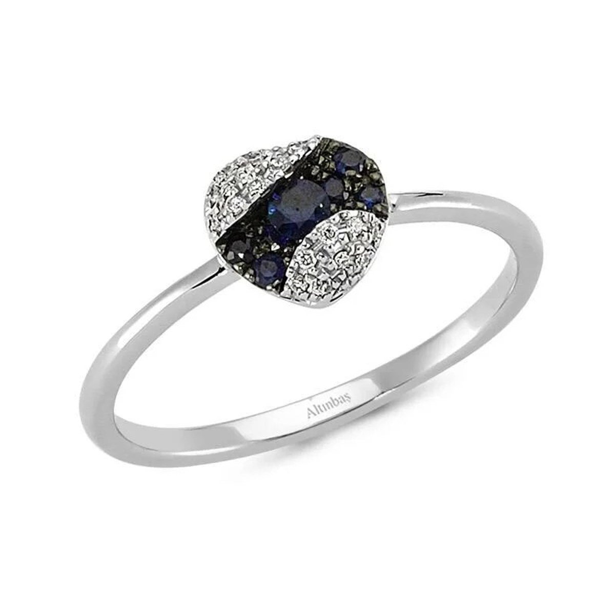 0.05 Karat Pırlanta Safir Yüzük
