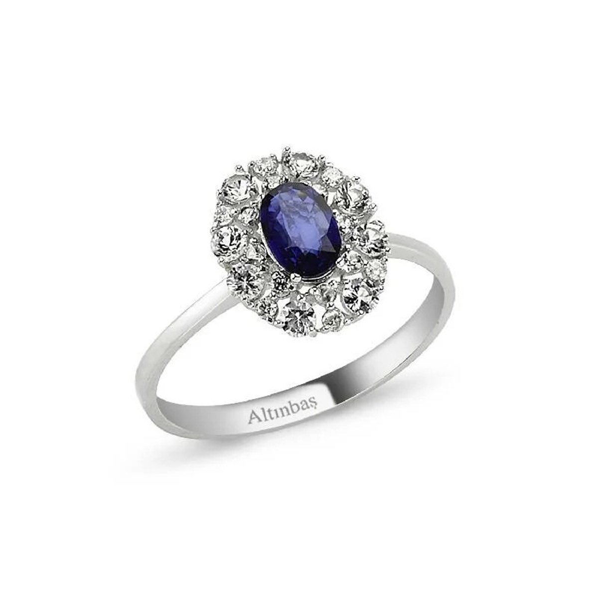 0.06 Karat Pırlanta Safir Yüzük