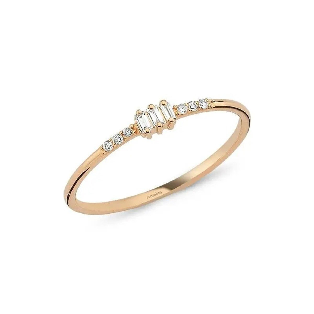 0.07 Karat Pırlanta Baget Yüzük