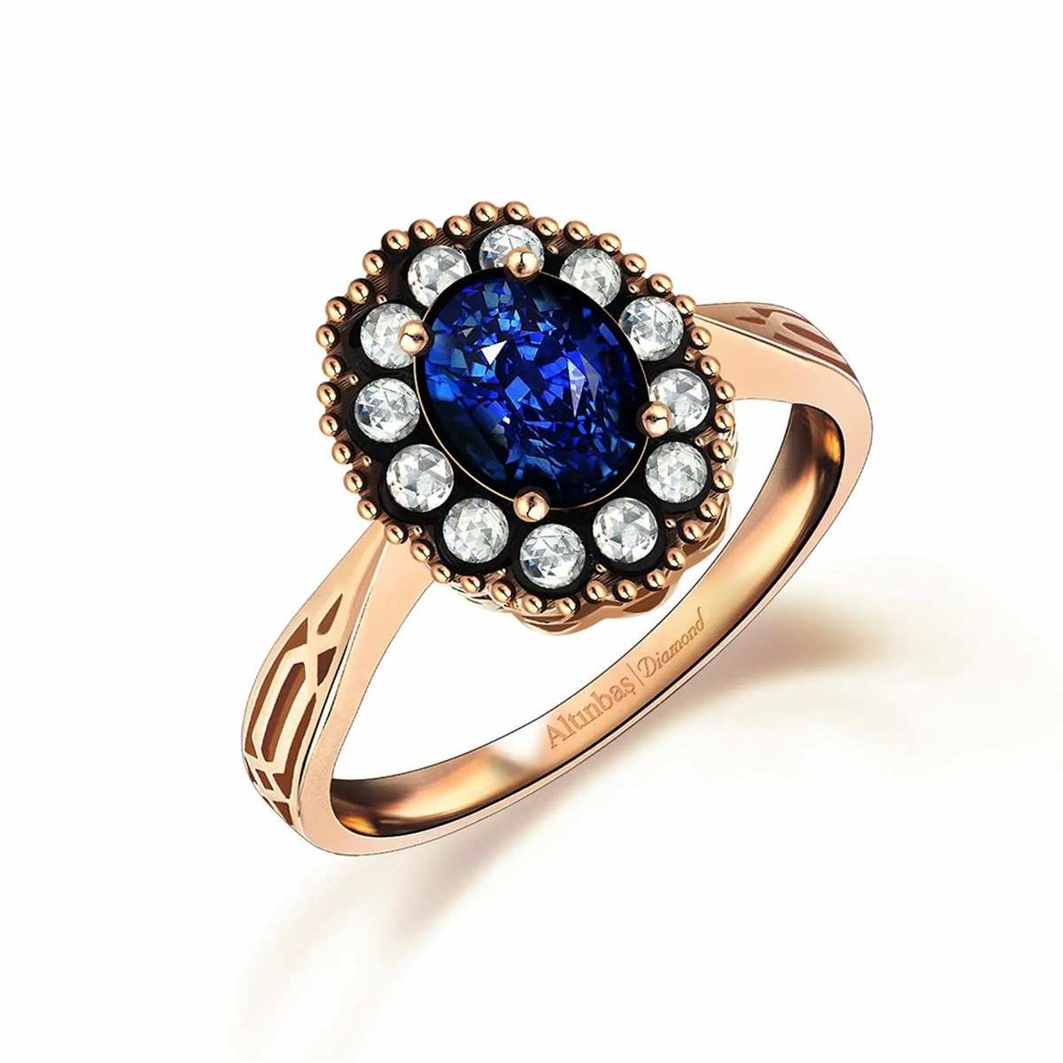 0.09 Karat Elmas Safir Yüzük