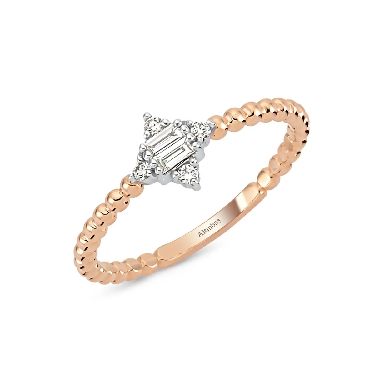 0.10 Karat Pırlanta Baget Yüzük