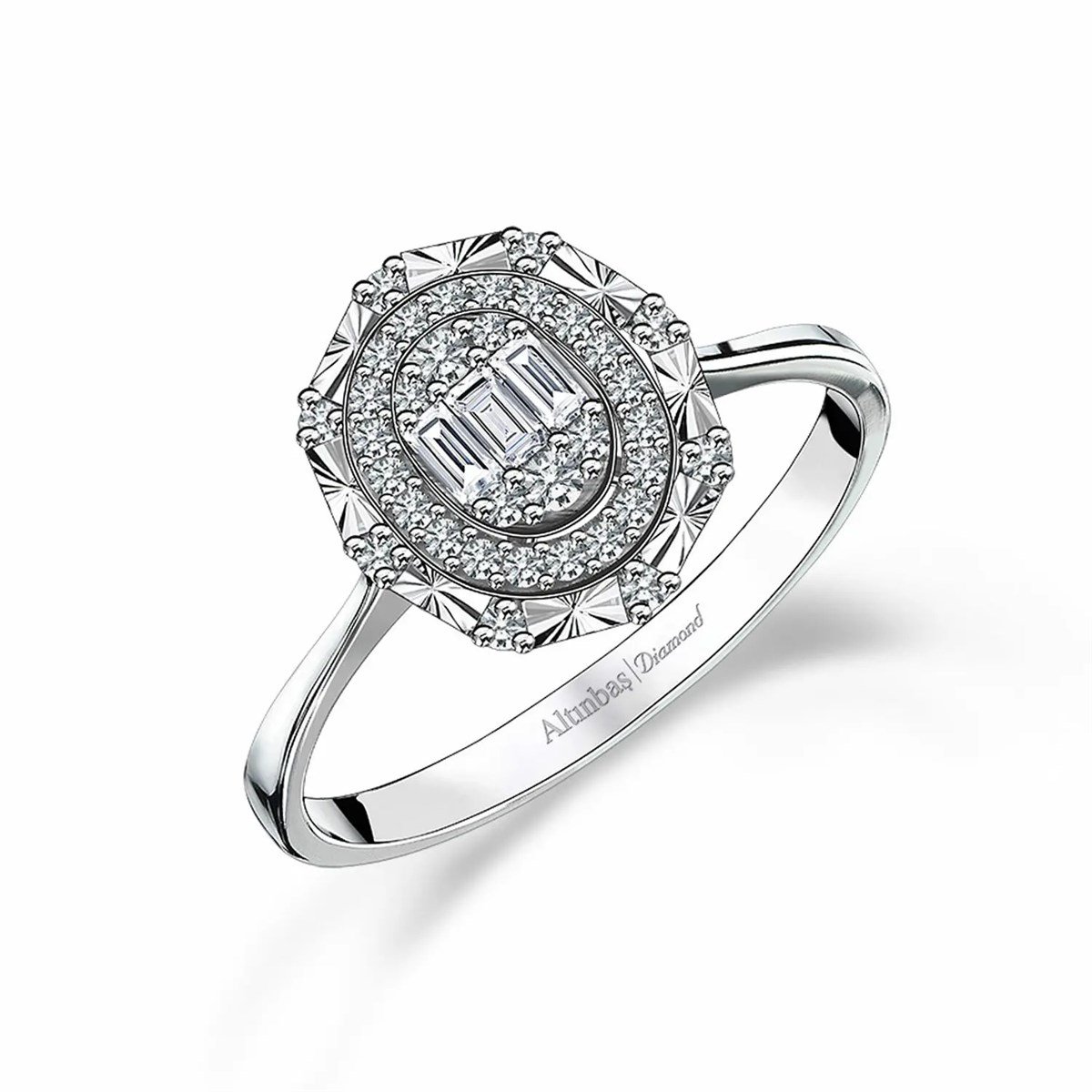 0.17 Karat Pırlanta Baget Yüzük