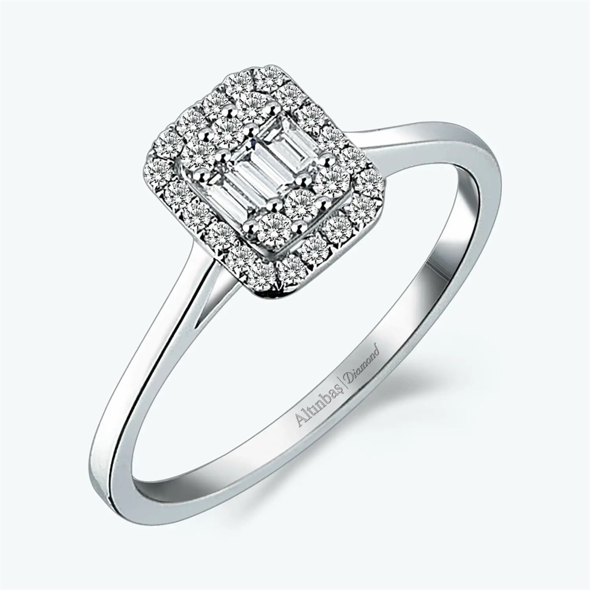 0.23 Karat Pırlanta Baget Yüzük