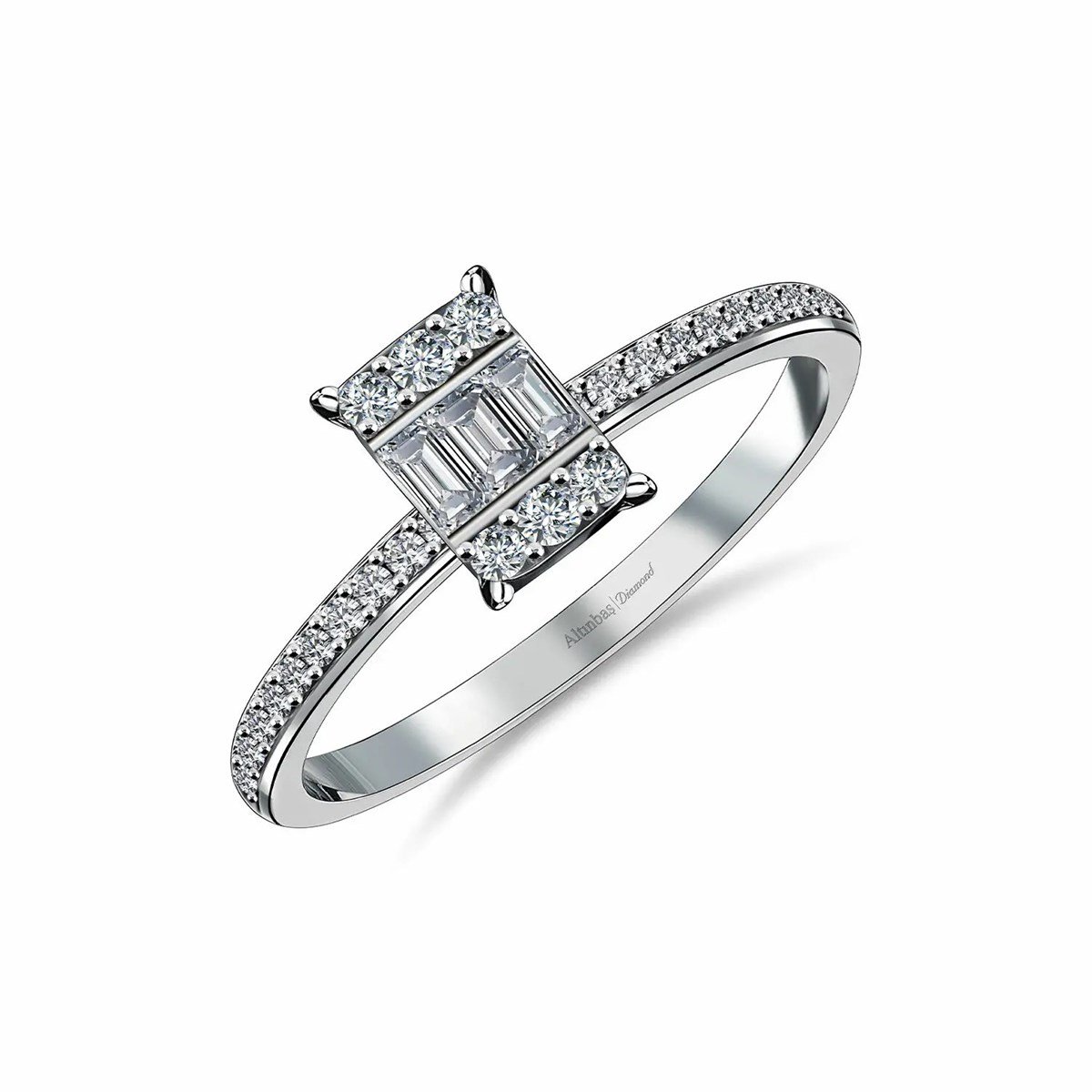 0.25 Karat Pırlanta Baget Yüzük