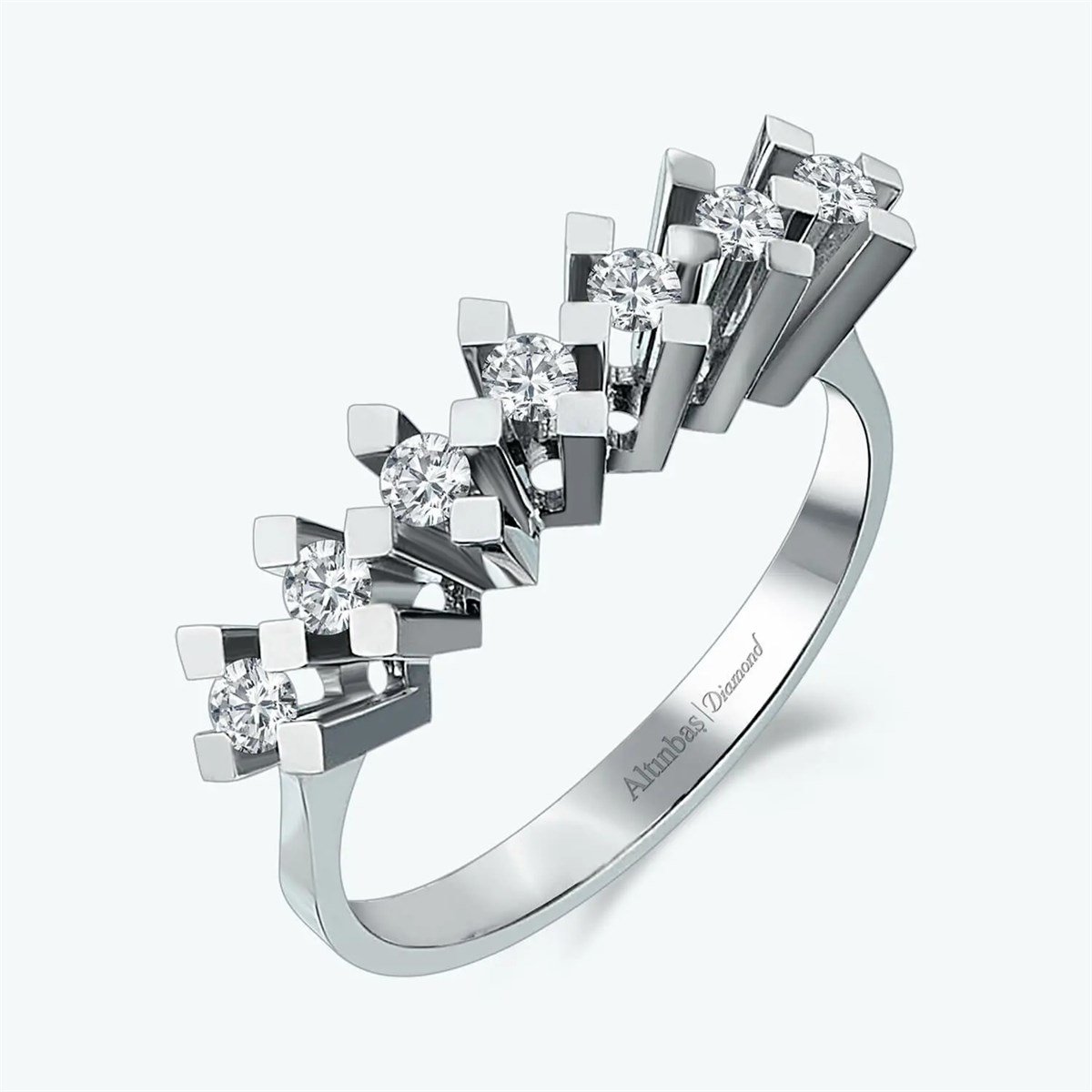 0.29 Karat Pırlanta Yeditaş Yüzük