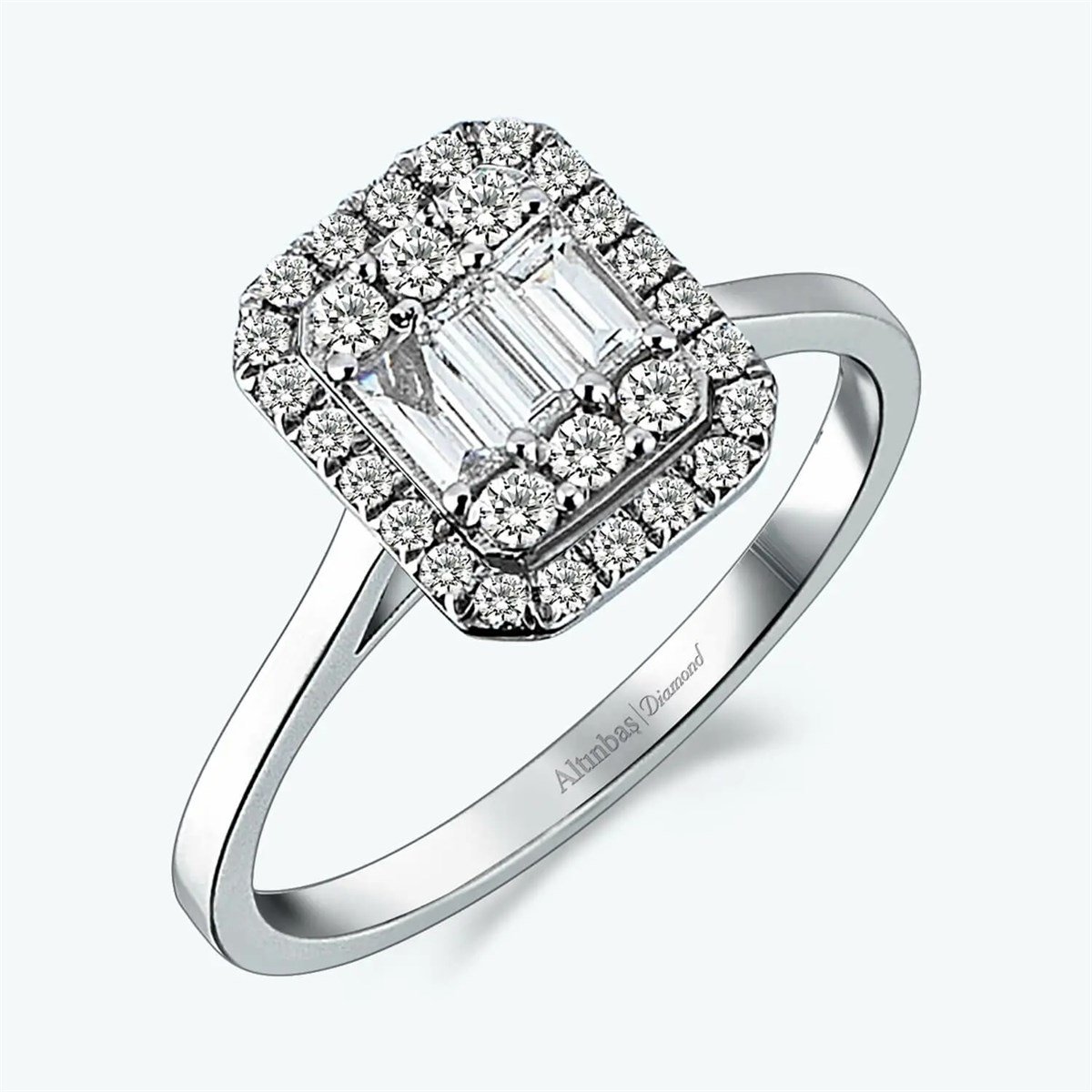 0.45 Karat Pırlanta Baget Yüzük