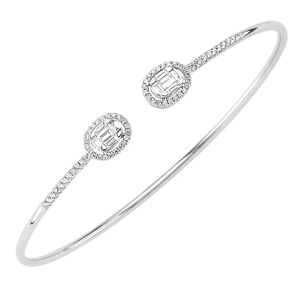 0.52 Karat Pırlanta Baget Kelepçe Bilezik