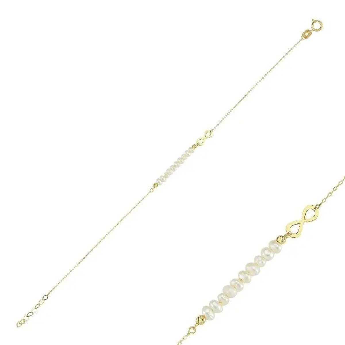 Altın İnci Sonsuzluk Bileklik