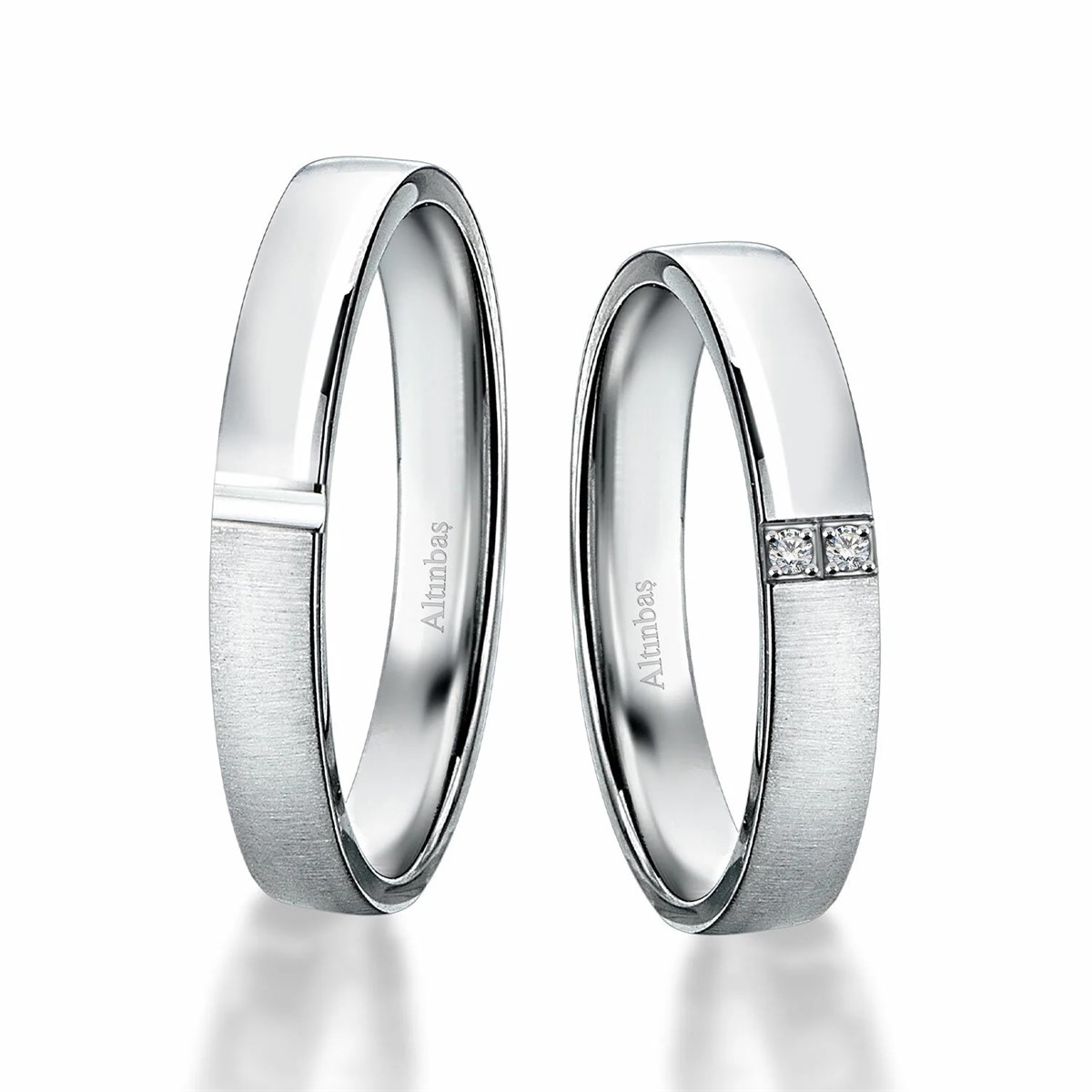 Pırlantalı Altın İkili Alyans