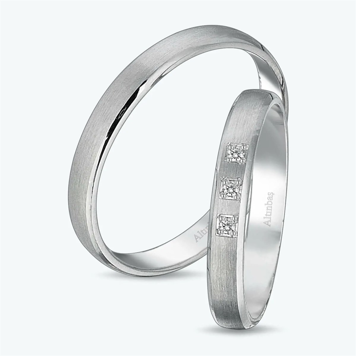 Pırlantalı Altın İkili Alyans