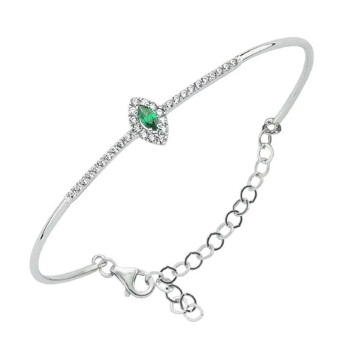 Yeşil Taşlı Altın Bilezik