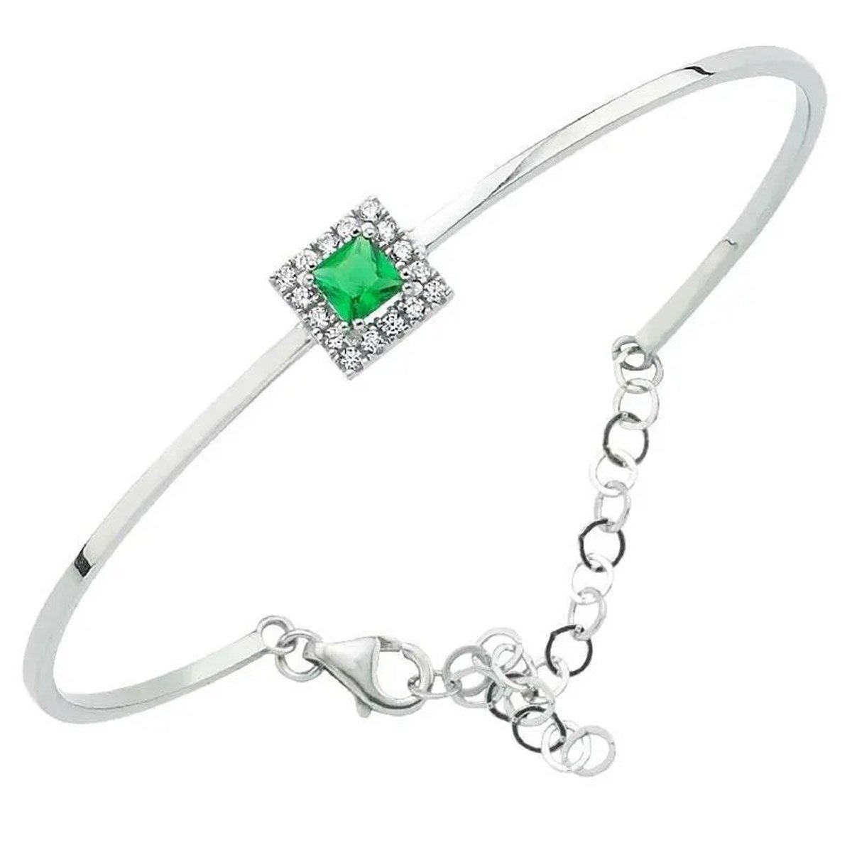 Yeşil Taşlı Altın Bilezik