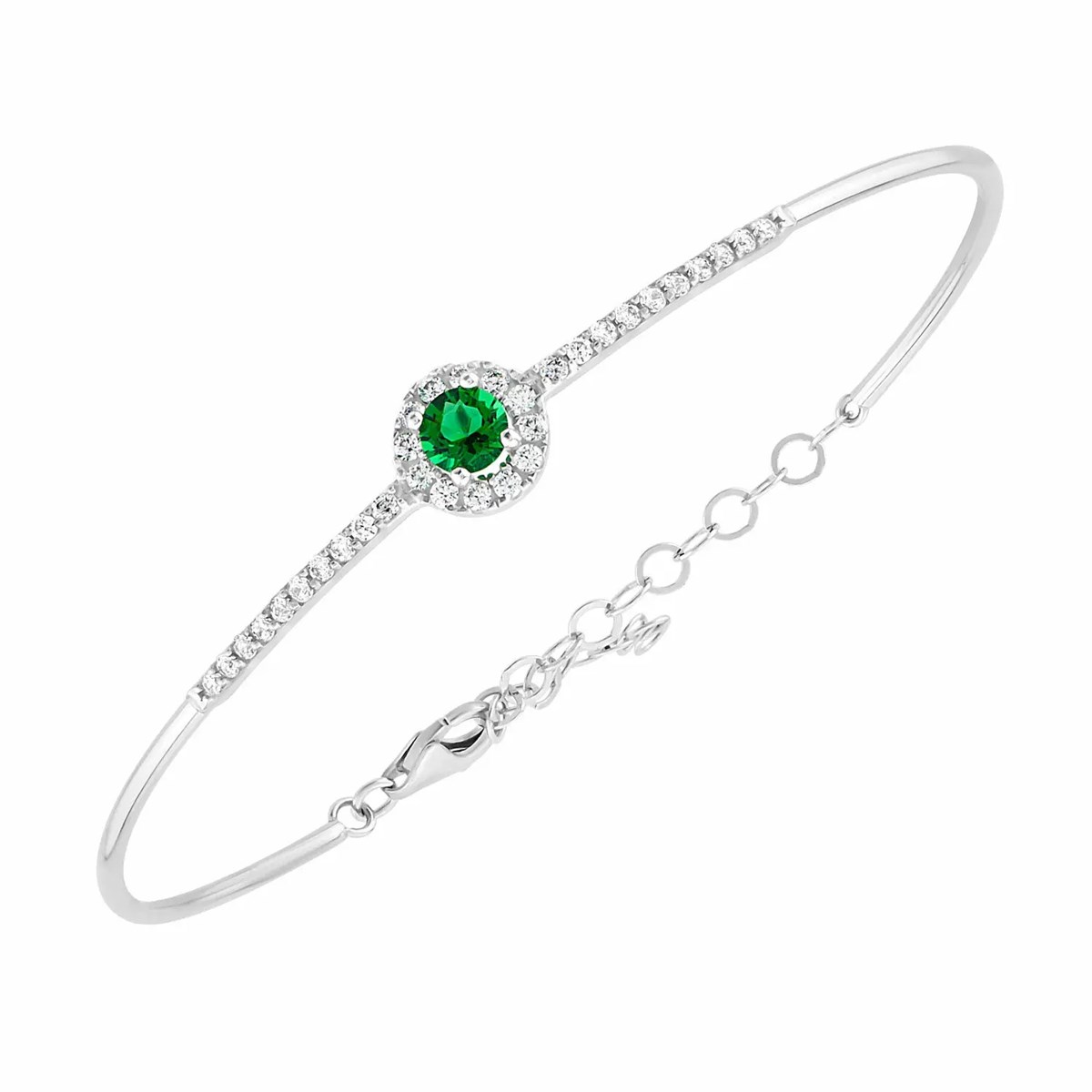 Yeşil Taşlı Altın Bilezik