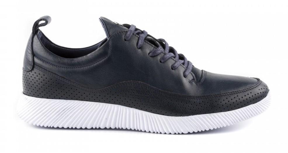 02506 Hakiki Deri Erkek Sneaker Ayakkabı Lacivert
