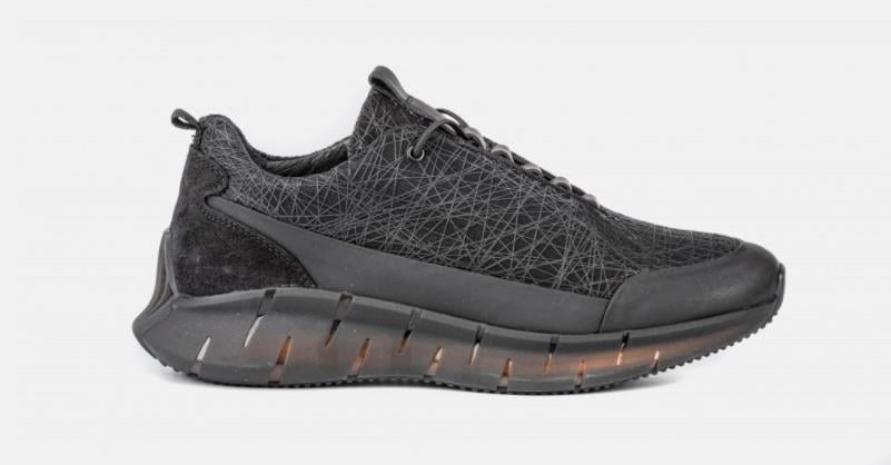 12548 Süet Detaylı Hakiki Deri Sneaker Siyah