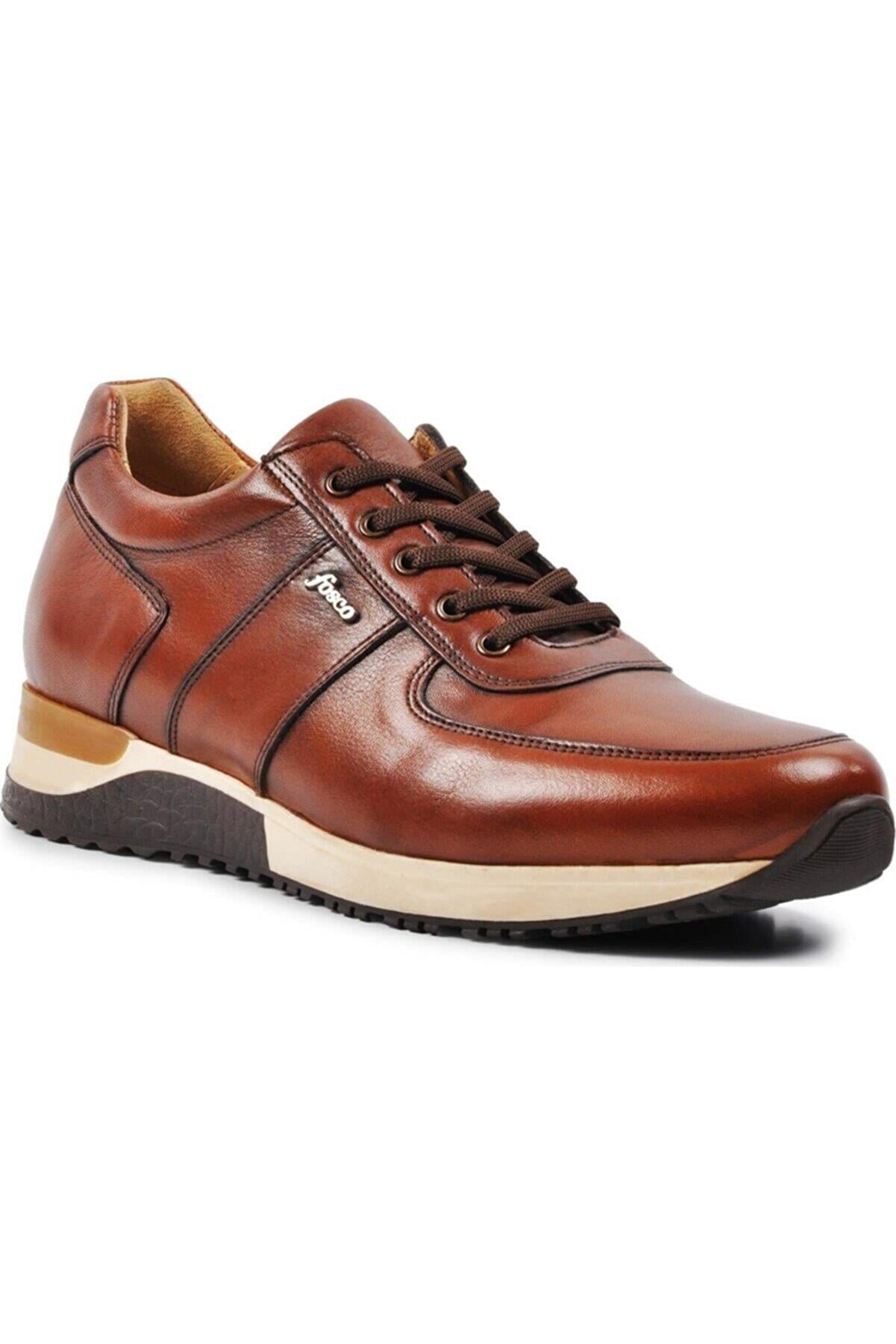 2101 Hakiki Deri  Erkek Sneaker Ayakkabı  Taba