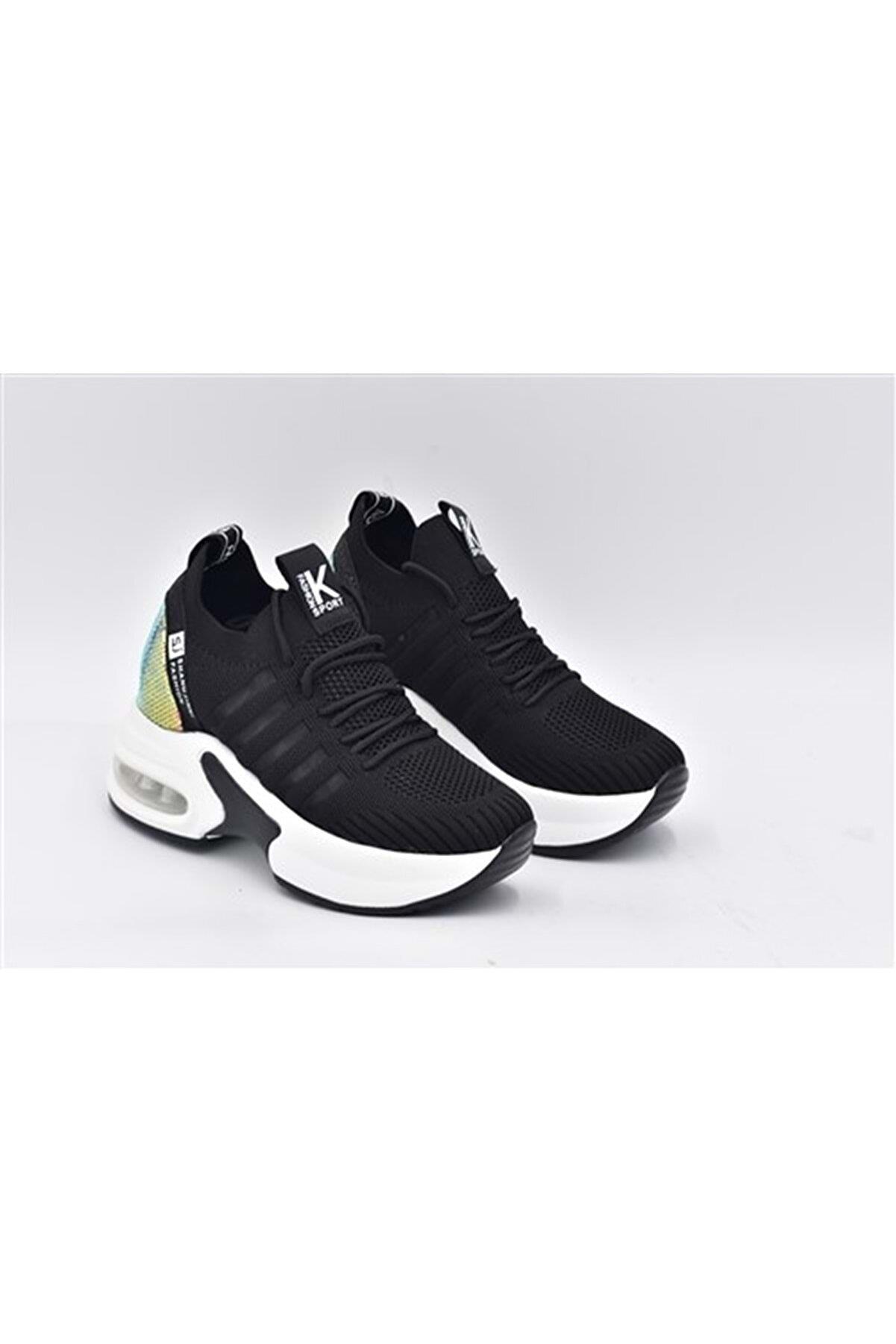 21K300-7 Kadın Air Tabanlı Fashion Spor Ayakkabı Siyah
