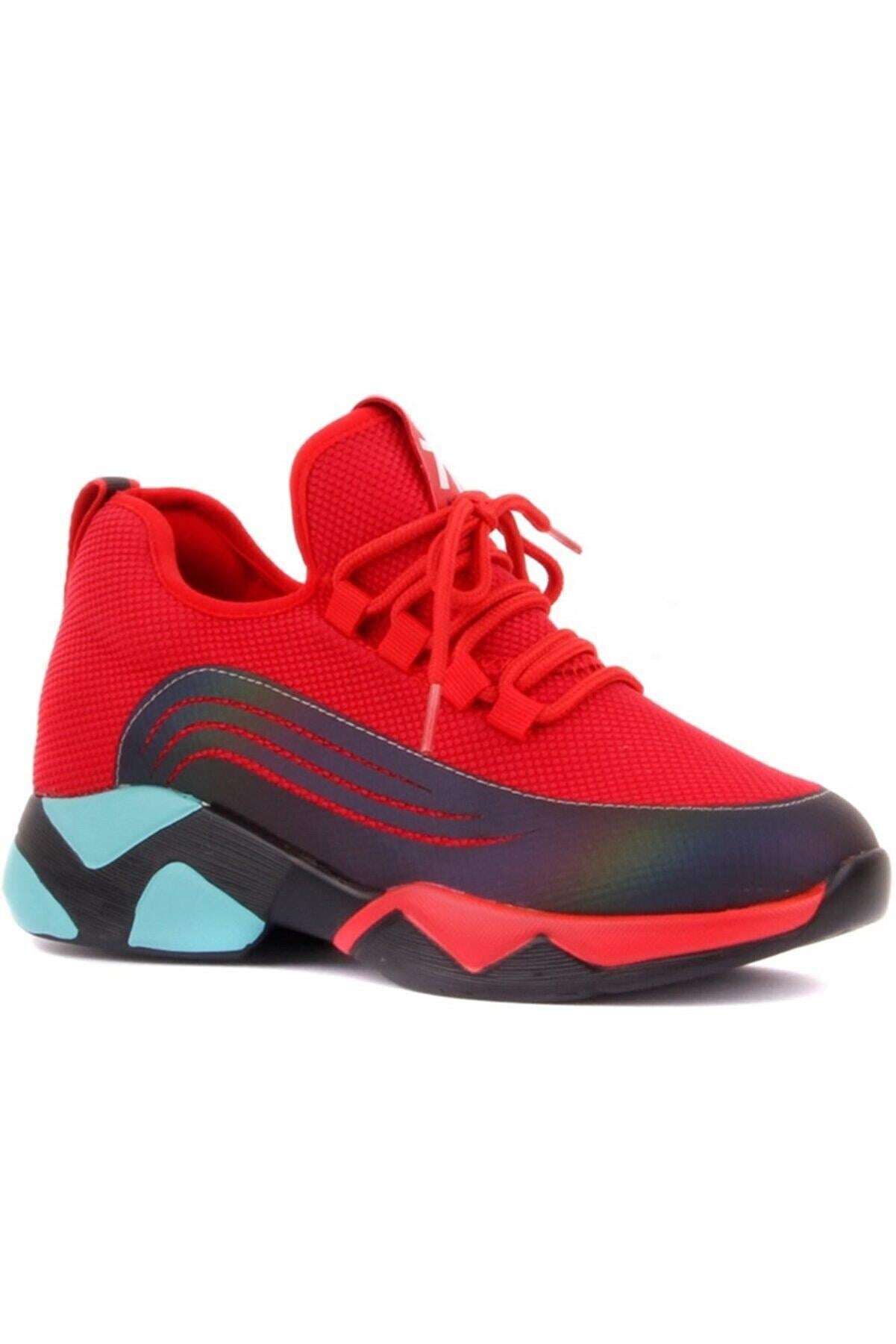 21K399 Kadın Günlük Sneaker Spor Ayakkabı Kırmızı