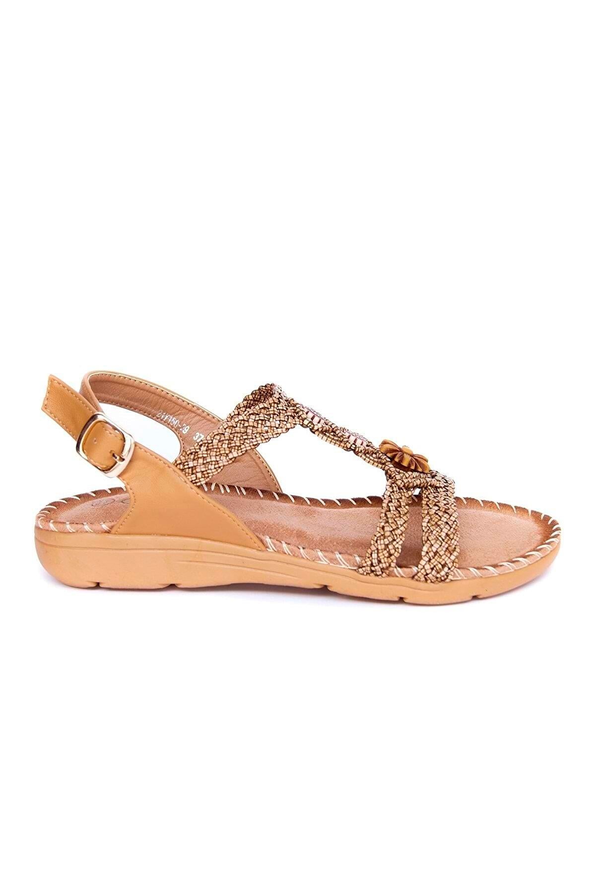 21Y150-39 Kadın Günlük Sandalet Taba