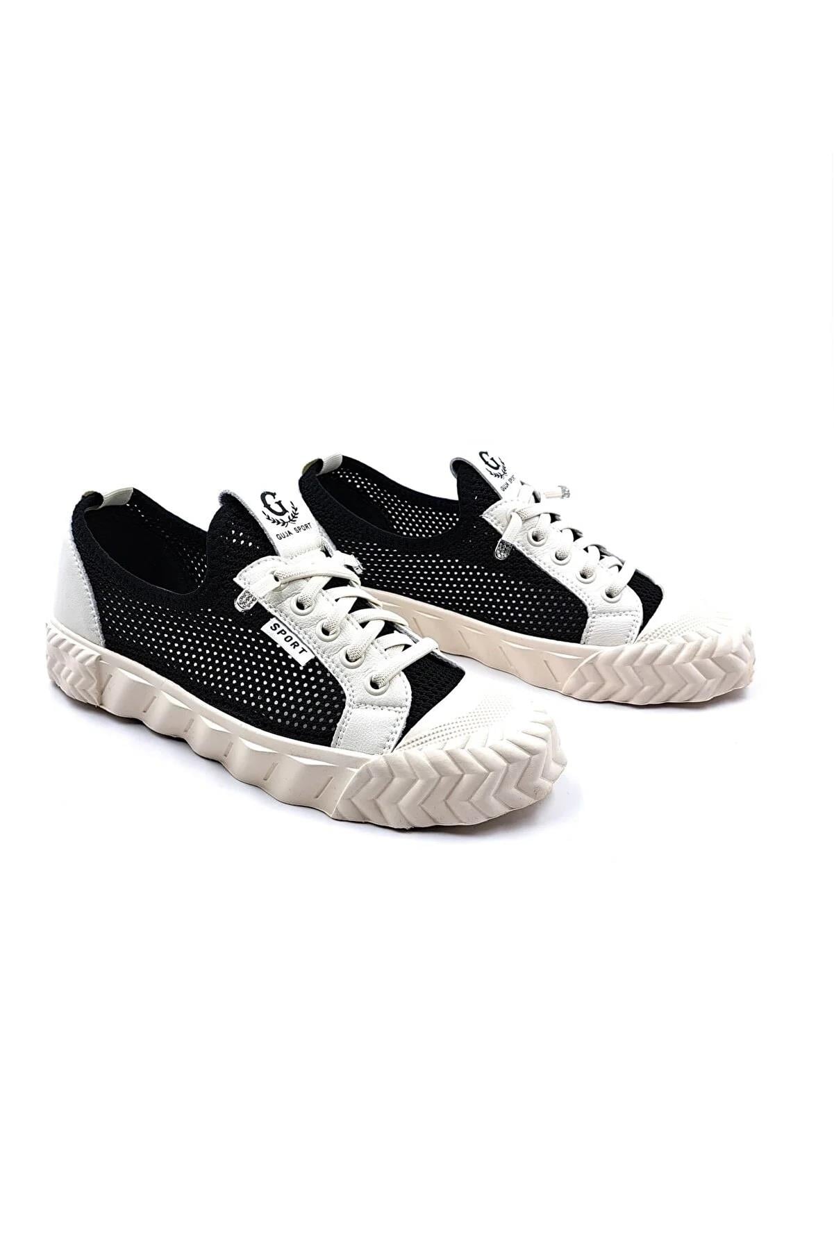 23Y386 Yazlık Fileli Kadın Sneaker Spor Ayakkabı Siyah