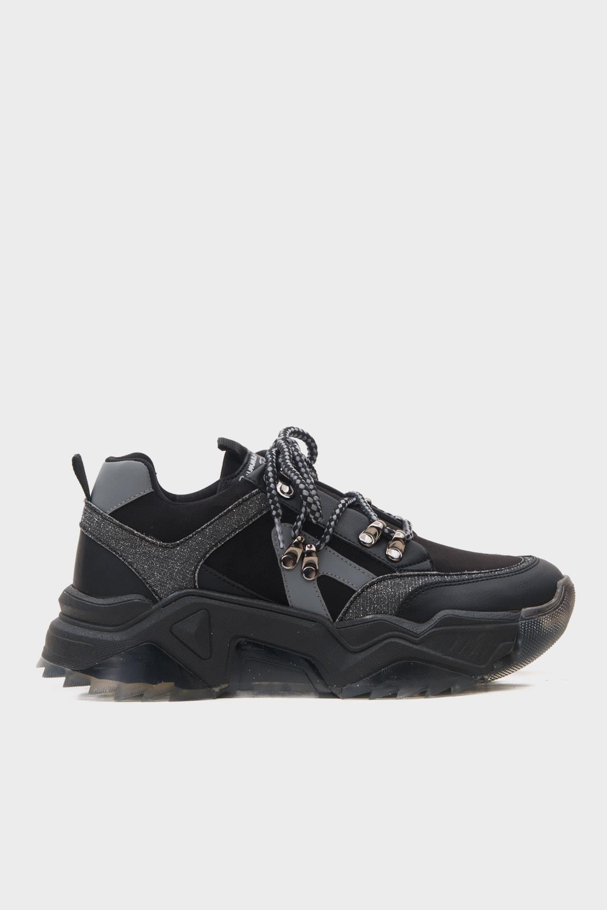 65136 Kadın Sneaker Fashıon Spor Ayakkabı Siyah