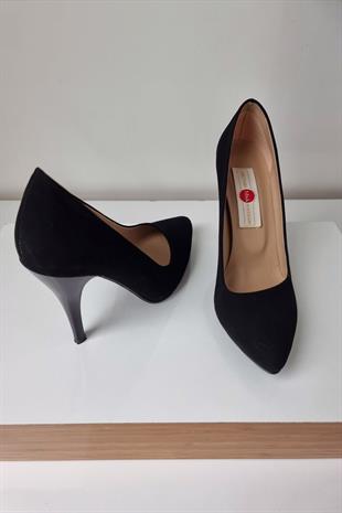 1150 Kadın Stiletto Topuklu Ayakkabı Siyah Sıvama