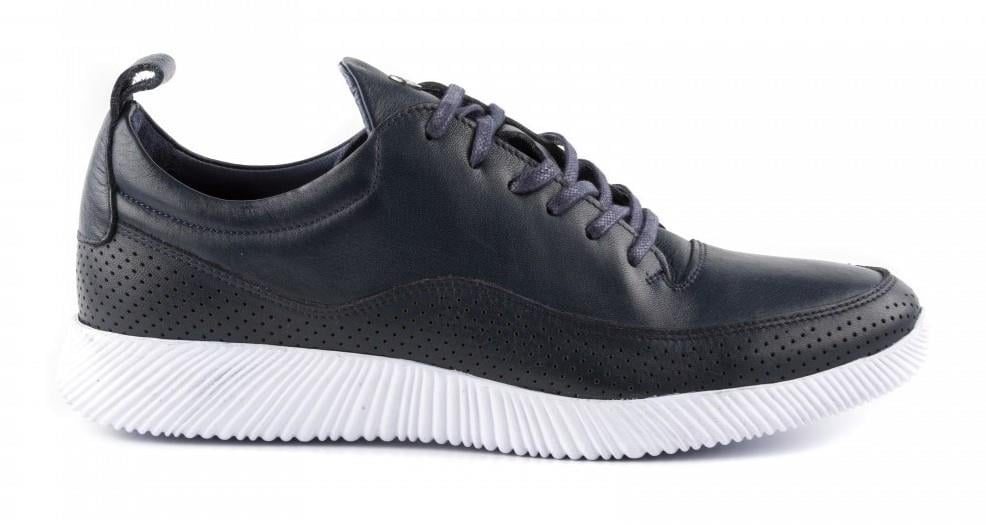 02506 Hakiki Deri Erkek Sneaker Ayakkabı Lacivert