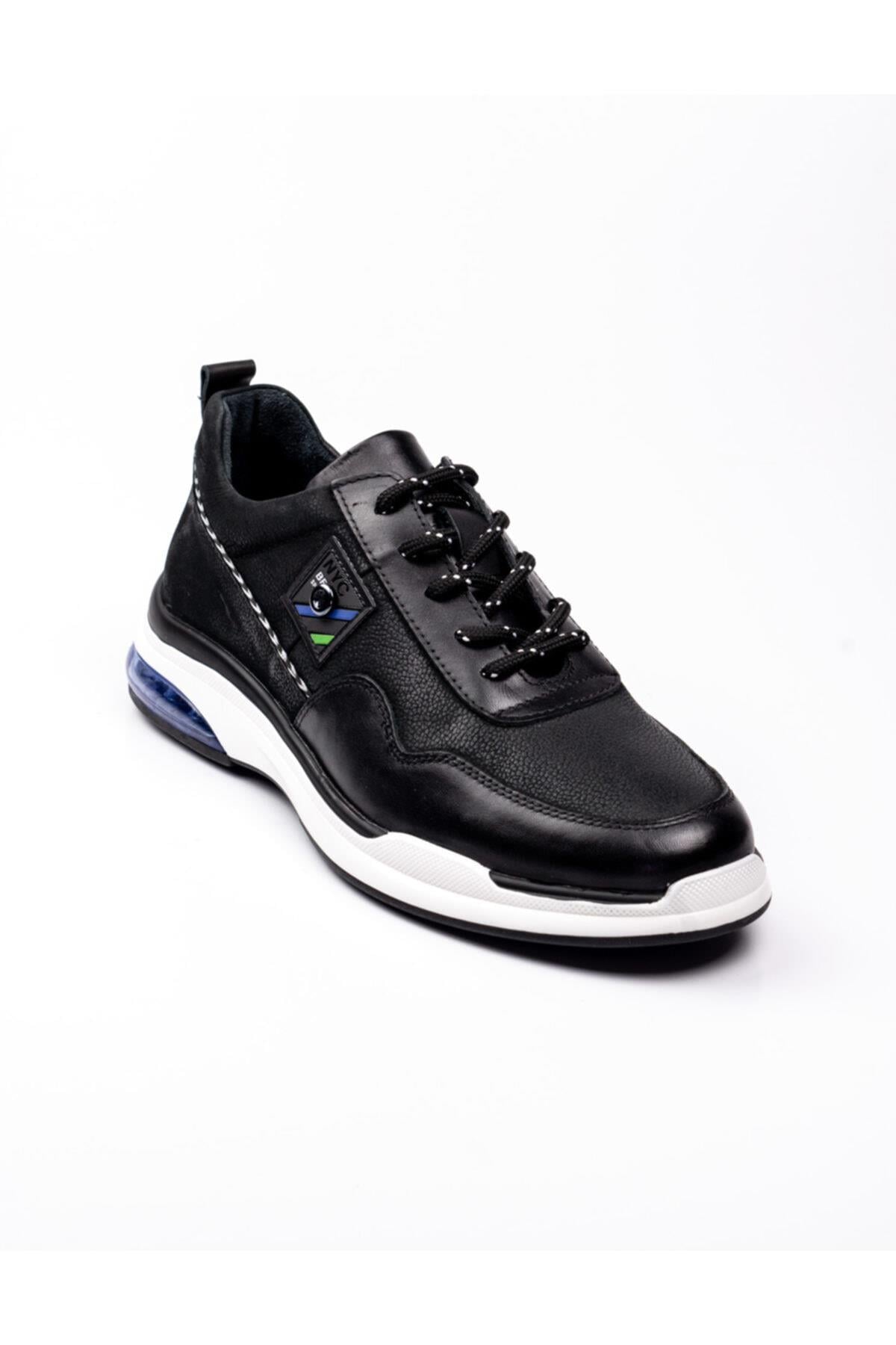 12506 Comfort Taban Deri Erkek Sneaker Ayakkabı Siyah
