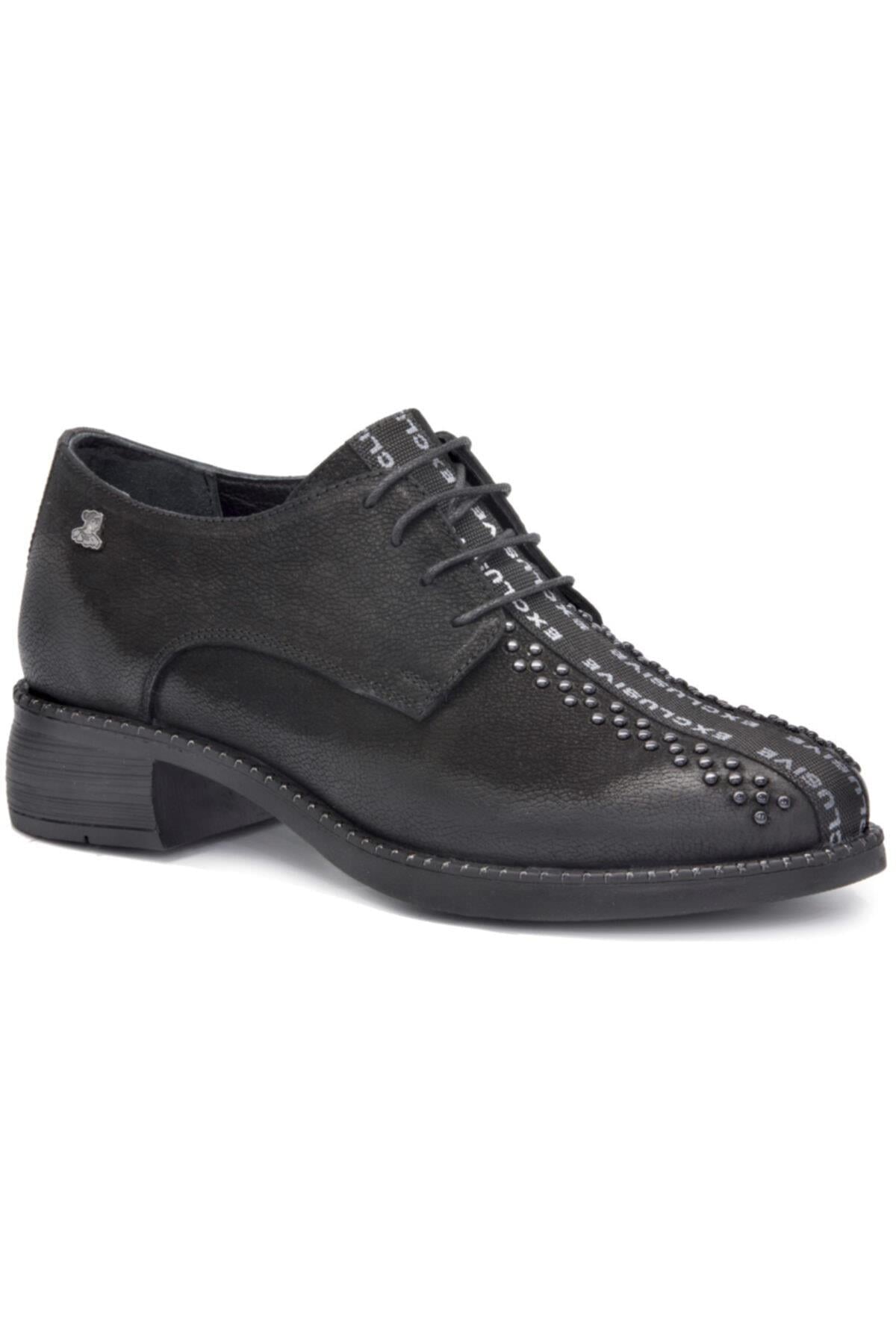 1951310 Kadın Hakiki Deri Smart Casual Ayakkabı Siyah