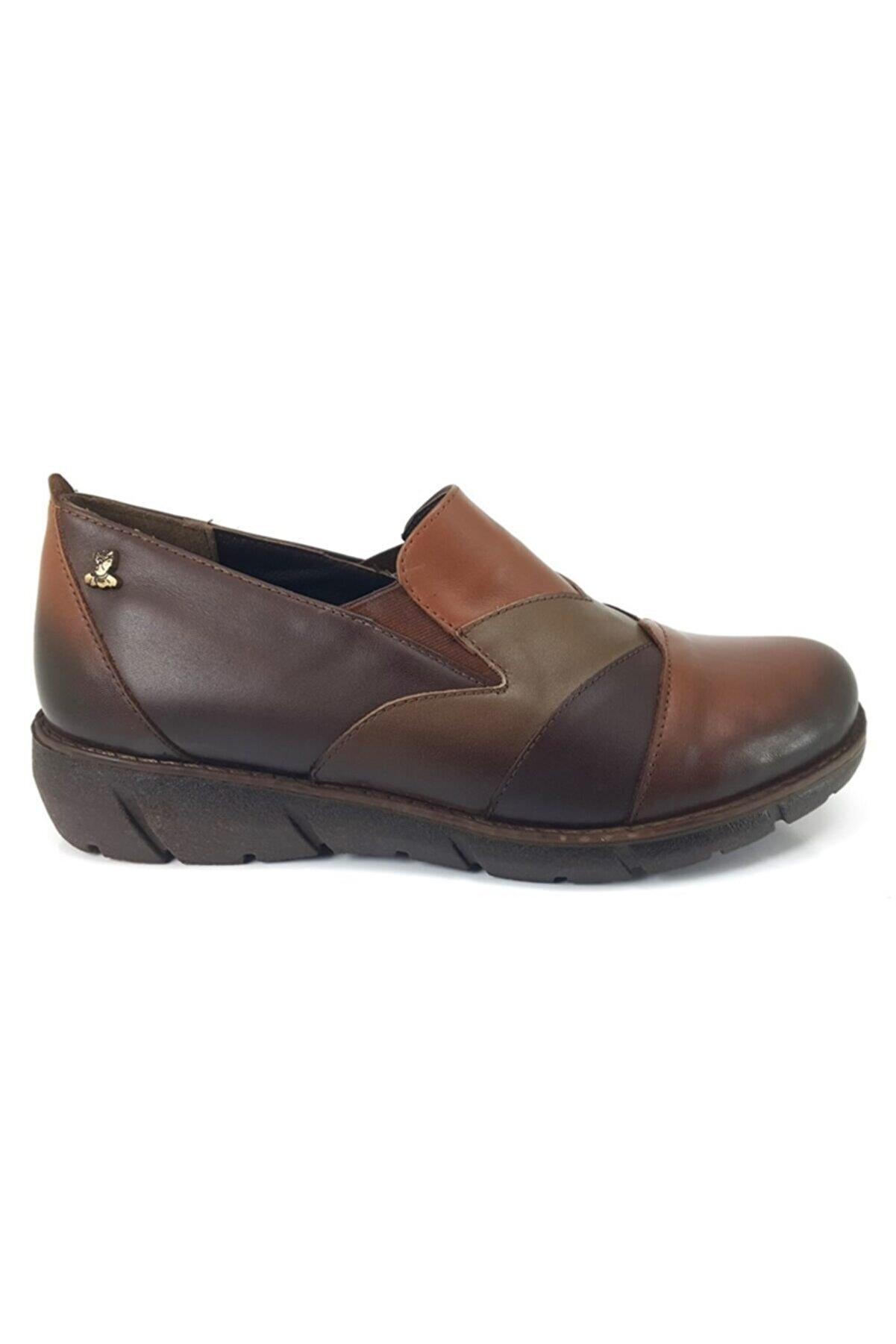 1953704 Hakiki Deri Kadın Smart Casual Ayakkabı Taba