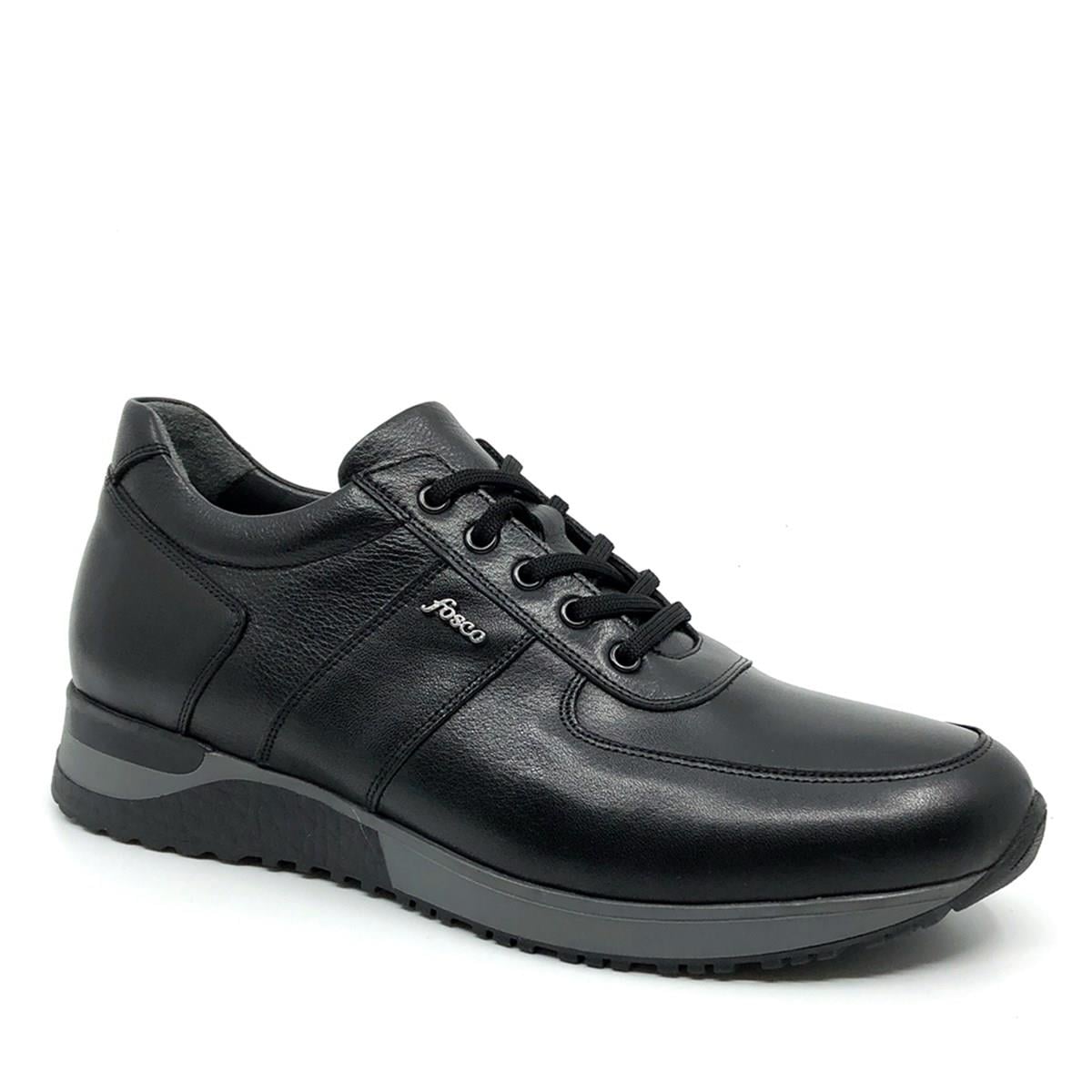2101 Hakiki Deri  Erkek Sneaker Ayakkabı  Siyah